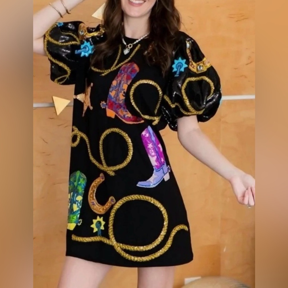 Queen of Sparkles black rodeo dress